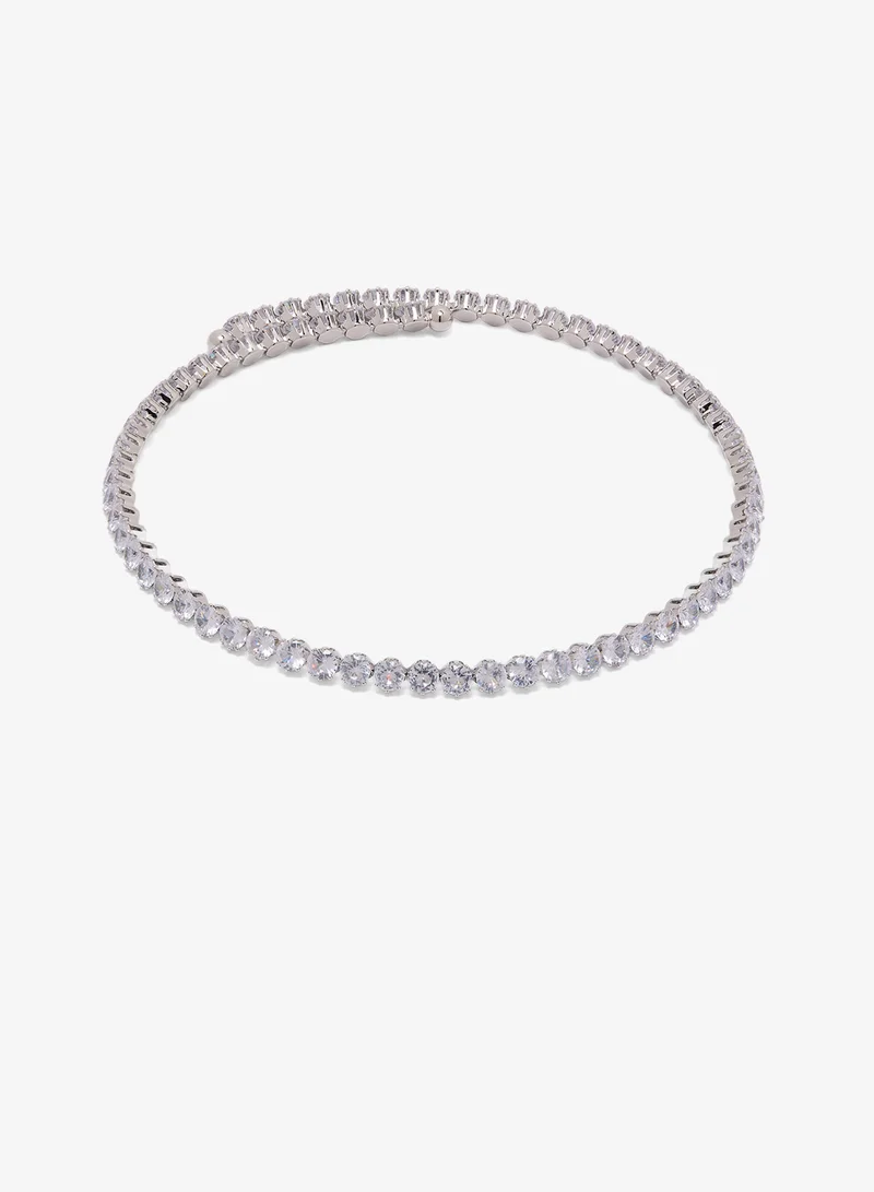 ايلا ليمتد اديشن طقم قلادة وسوار ديامونتي فضي